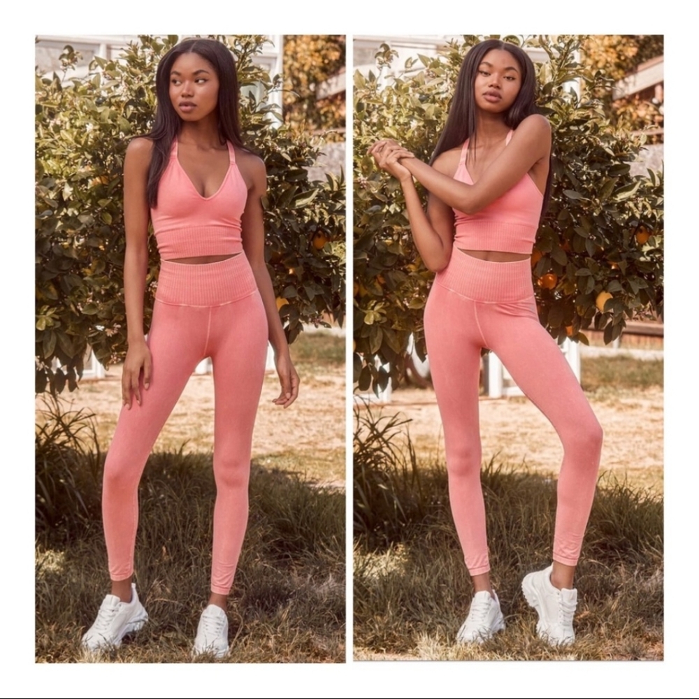 Free People Peachy Pink Good Karma Leggings